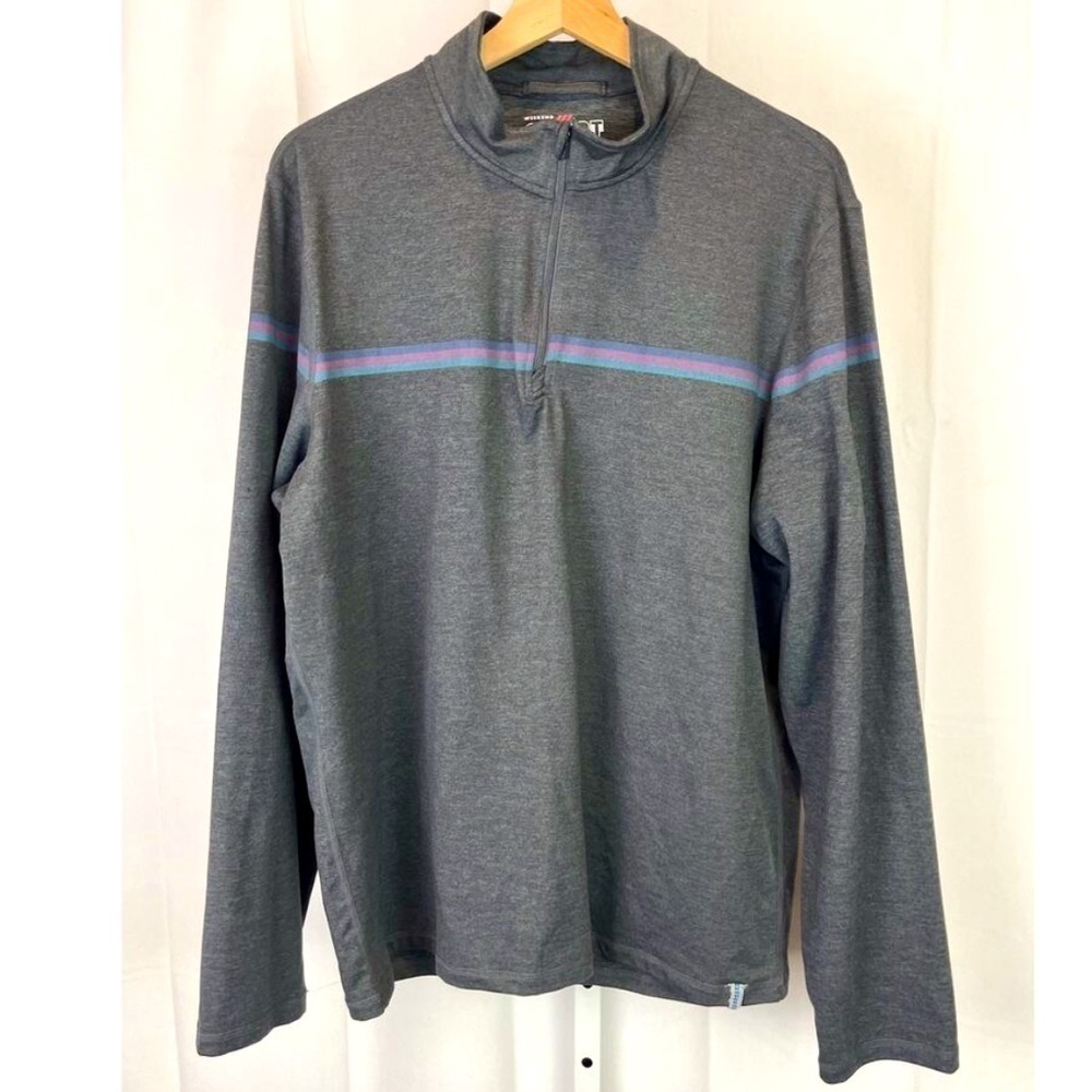 NWT MARINE LAYER Weekend Sport 1/4 Zip Pullover
Multicolor Stripe Gray SZ Medium